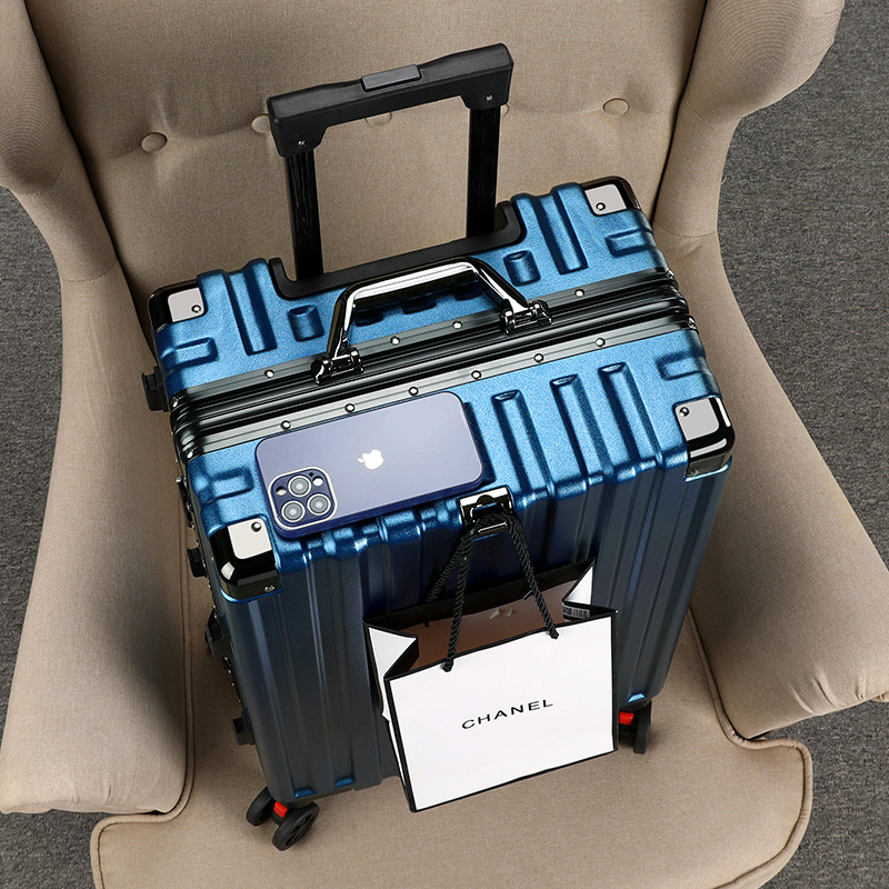 Maleta para mujer 2023 nueva rueda universal silenciosa, resistente y duradera, marco de aluminio de gran capacidad, maleta trolley con contraseña para hombre, maleta de cuero