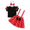 Children's summer cartoon set, dress for princess, 3 piece set, European style