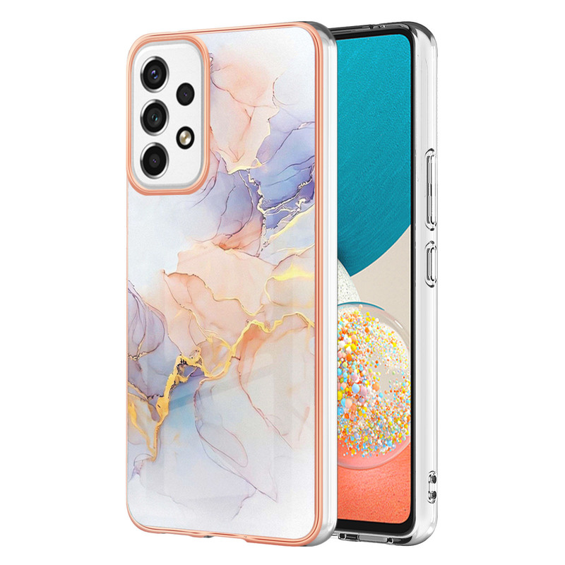 Cross-Border New Model Suitable for Samsung A53 Phone Case Electroplated Marble A26 Full Coverage S25 Ultra Protective Case