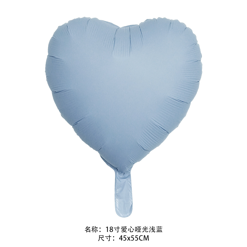 18寸爱心哑光浅蓝