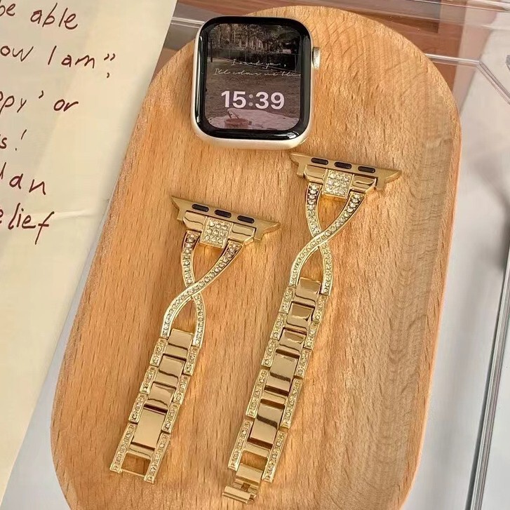Apple Watch S10 ラージフォークダイヤモンドメタルストラップ AppIewatchS9/8/7/6 ストラップユニバーサルに適しています。|undefined