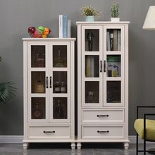 酒柜书柜实木展示柜玻璃门现代简约多功能客厅靠墙储物柜置物柜