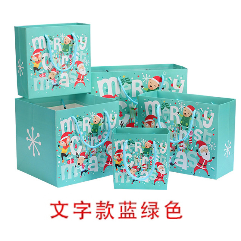 Bolso clásico del regalo de la Navidad bolso alto-mirando la bolsa de papel del bolso del regalo de Papá Noel en la acción al por mayor