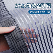 2024年新款防蚊门帘全磁条夏季纱窗魔术贴防蝇家用金刚网纱门纱帘