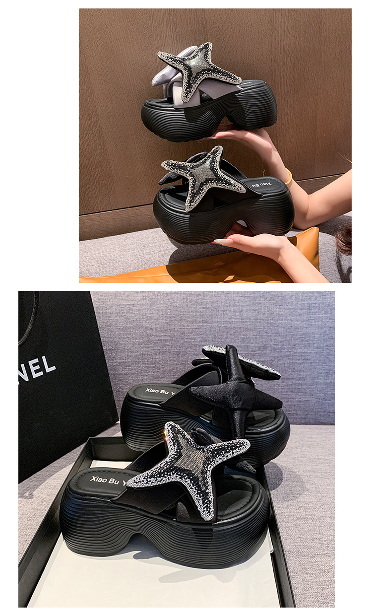 Women's 8.5 Cm Platform Sandals With Rhinestones Unique Fashionable Design Perfect For Skirts New Style_vogvips.com