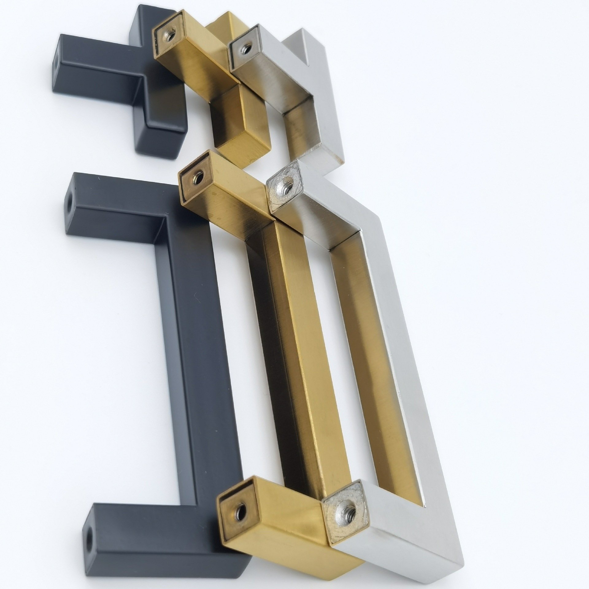 Tubo Cuadrado de acero inoxidable hueco gabinete del vino manija pequeña manija cuadrada de acero inoxidable manija de oro manija de la puerta del gabinete armario