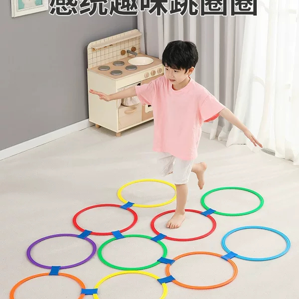 Children's feeling system training Plaid hopscotch training circle parent-child game circle kindergarten sporting goods