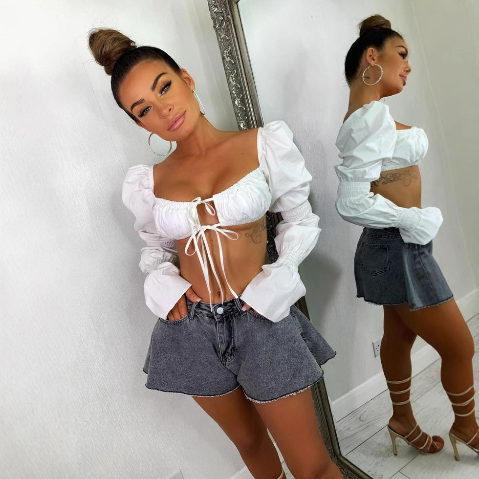 Factory Direct Sales 2021 Summer European and American Export High Quality Sexy Women's Denim Shorts Three-Color Hot Pants New Style