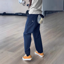 藏青色防水冲锋裤男款春秋季直筒速干裤子工装户外登山微锥萝卜裤
