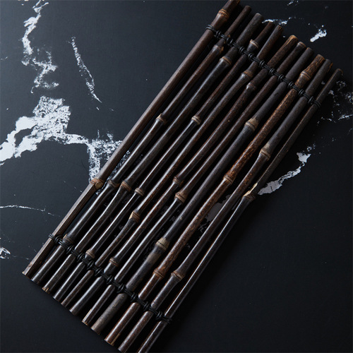 Purple bamboo row staggered bamboo row coaster Japanese and Korean cuisine sushi ornaments bamboo plate bamboo boat tilt-shaped tea row serving tray