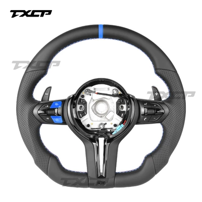 Suitable for BMW 134567 series X1X2X3X4X5X7, a full leather sports-style steering wheel designed for modification and upgrade (Steering wheel) - full-leather-sports-style-thong-steering-wheel