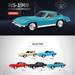新タイプのws 1969雪仏藍克爾維特車模ブルートゥーススピーカーの大出力音響プレゼントの外国貿易現物