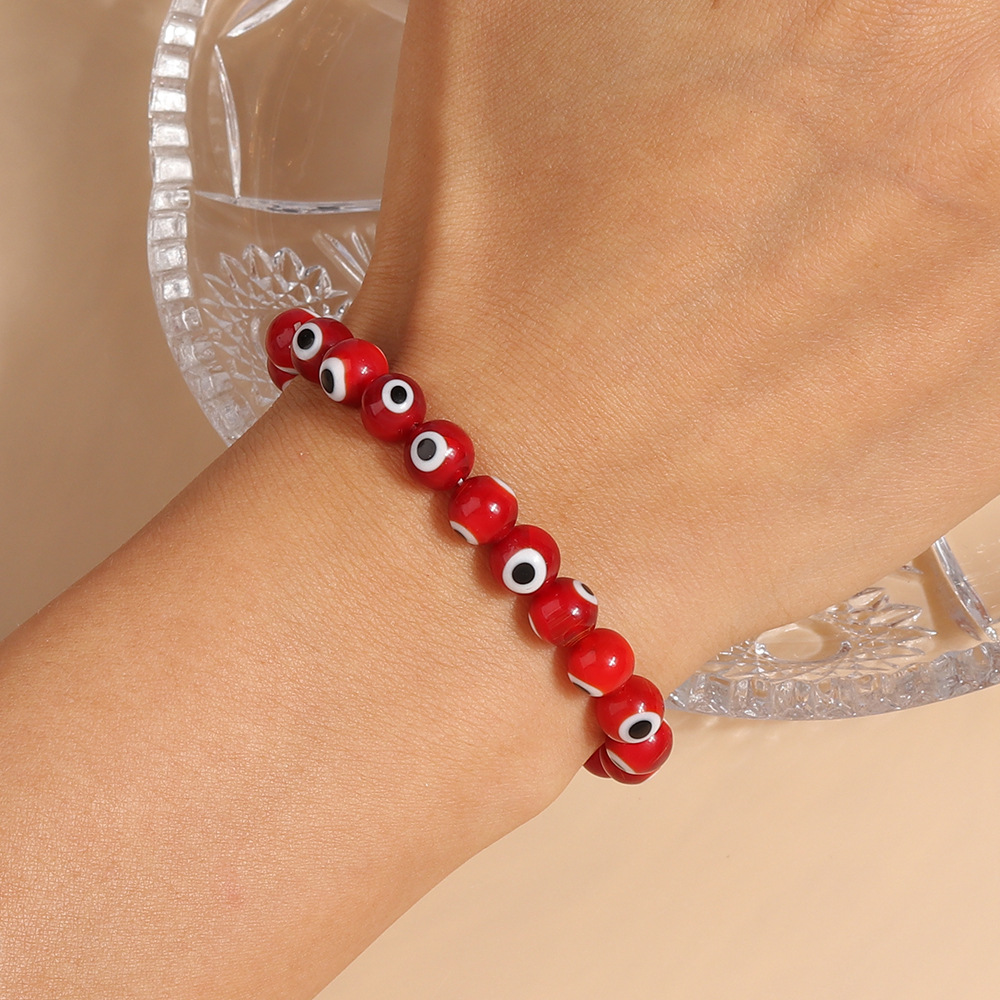 16g Weight Stretch Adjustable Clasp Closure Type Bracelets Classification Resin Chain Material Beaded Chain Chain Type 1 Piece Quantity Holiday, Daily Occasion Resin Material Eye Pattern All Seasons Season Women's Gender Vintage Style Style Vintage Style Eye Resin Beaded Chain Stretch Adjustable Beaded Bracelets Wholesale 12
