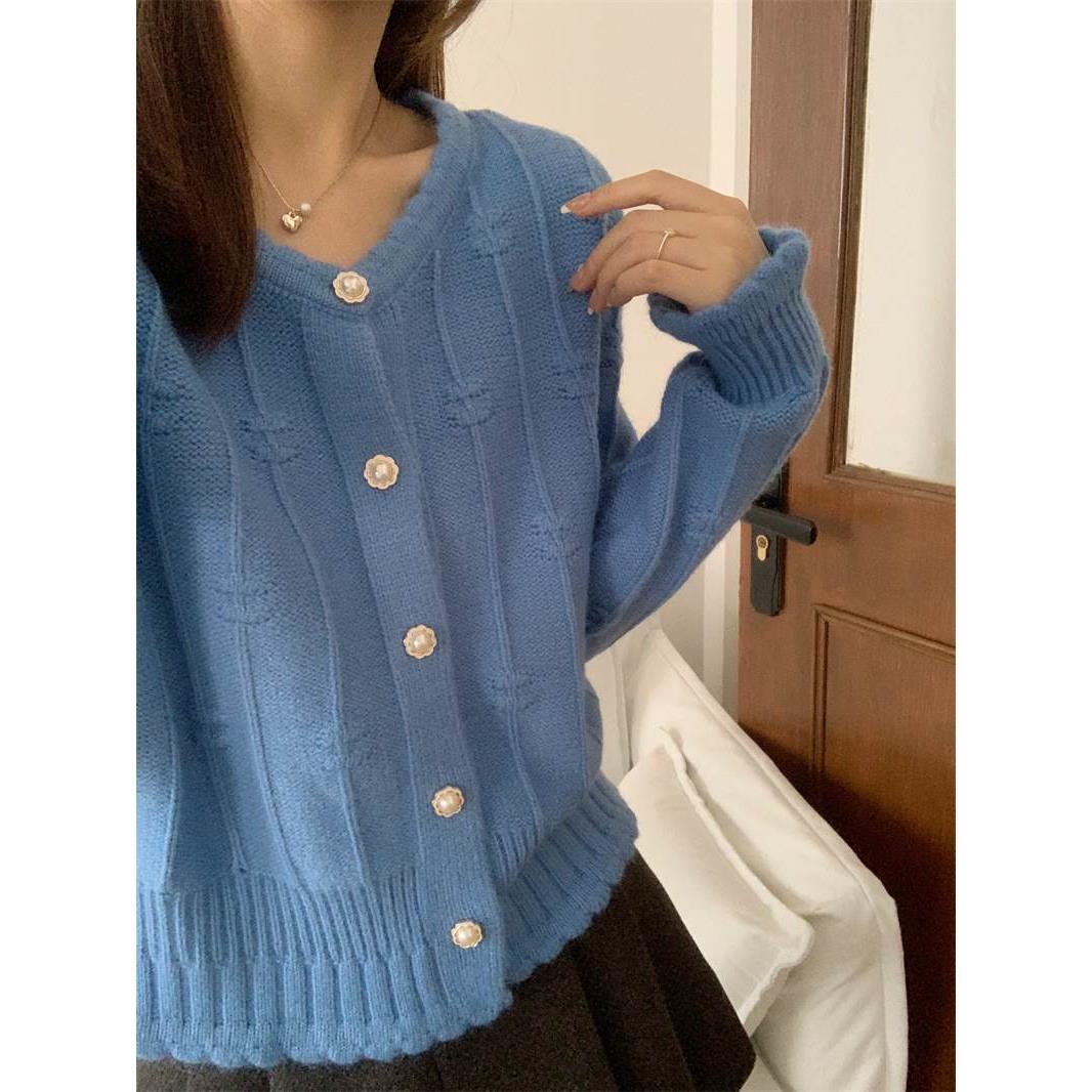 24 invierno Puyuan pila cardigan chaqueta de punto para mujeres 2024 nuevo diseño de primavera sensación pequeña