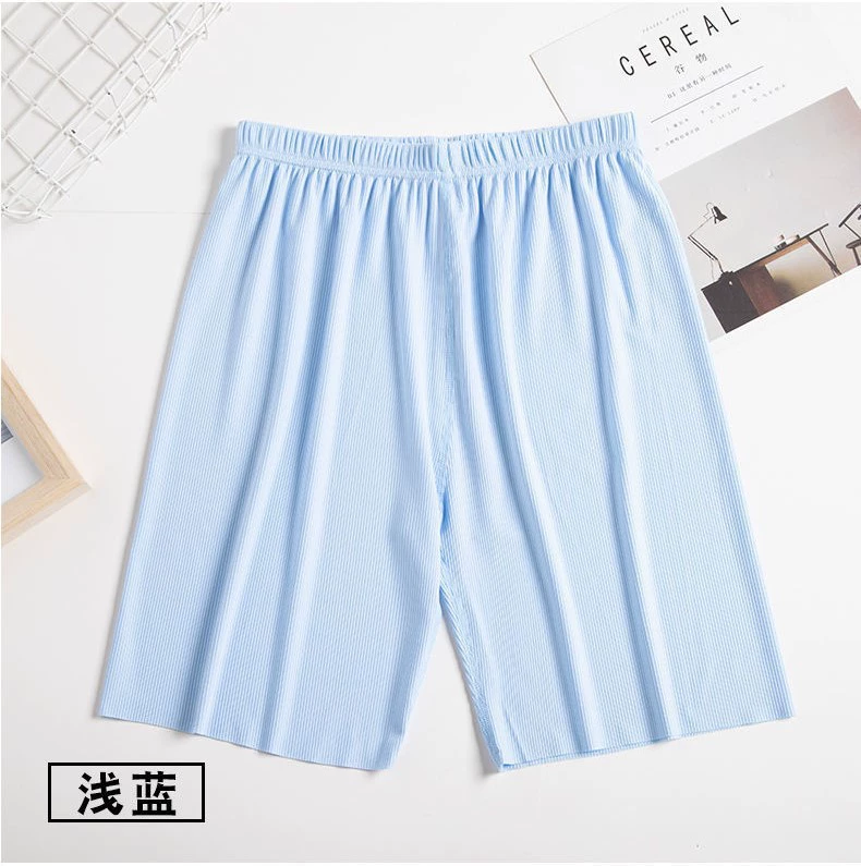 Дрожащие товары мужские бесследные пижамы из ледяного шелка среднего и пожилого возраста тонкие домашние мягкие повседневные шорты мужские укороченные брюки