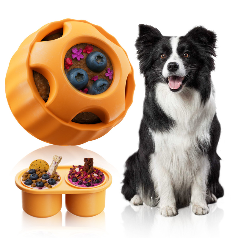 跨境外贸Pupsicle狗狗硅胶缓慢食器漏食舔食丰荣玩具球托盘磨具|undefined