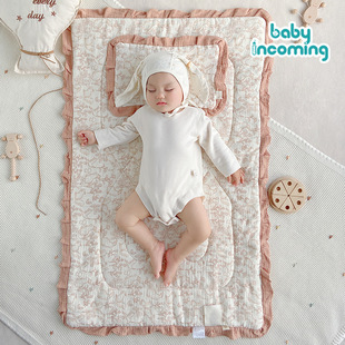 Baby Mattress Washable Kindergarten Children's Nap Mat Soft Skin-friendly Bean Velvet Cotton Cloud Pillow Two-piece Set