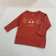 2025秋季新品 长袖T恤拼色熊猫人款新品 户外雪山小熊潮童T恤