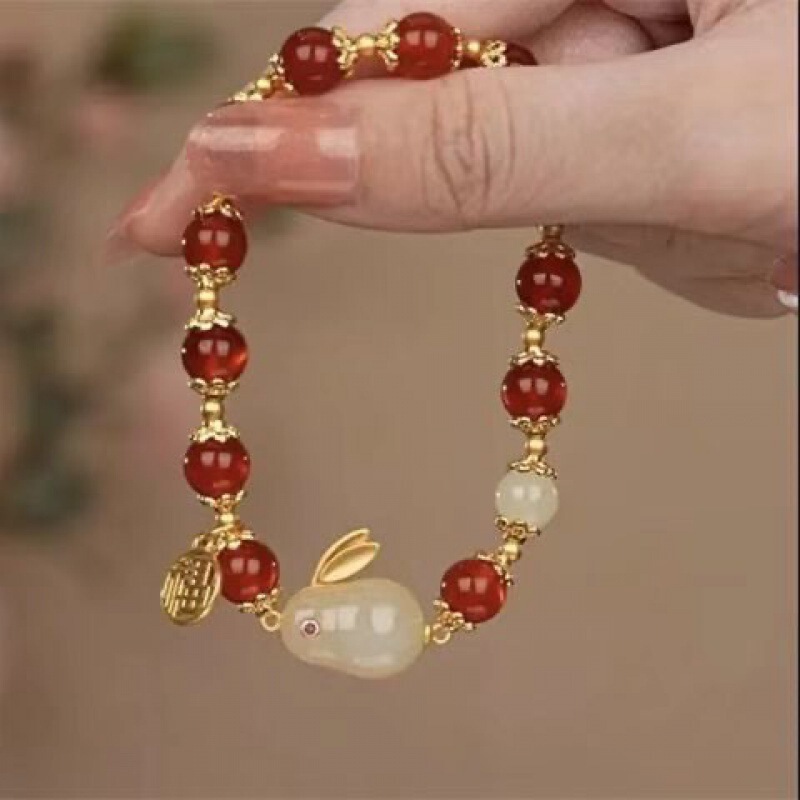 干支中国風の女性のブレスレットインジュエリー富を引き寄せる新しい甘い中国風のドラゴン新製品蒸し餃子年干支|undefined