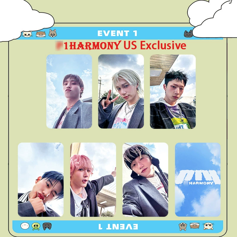 Набор фотокарточек (P1HARMONY DUH! US Exclusive), 54×85 мм, 6 шт., двусторонняя медная бумага