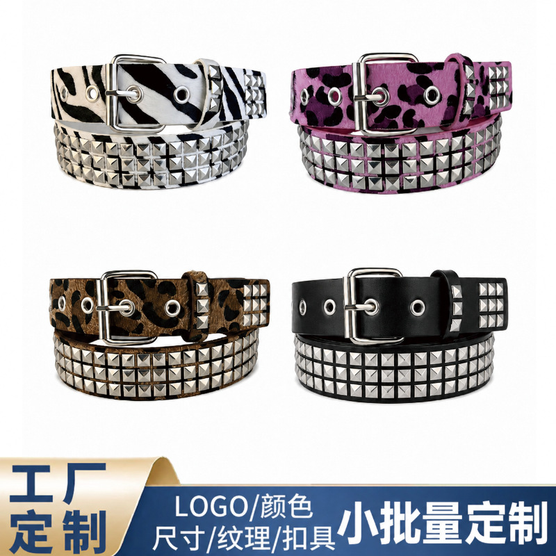 Factory Source Belt Subculture Punk Hip-Hop Rock Eyelet Decoration Camouflage Belt Street Rivet Belt