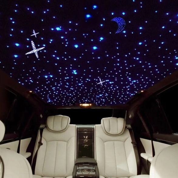 Car Ceiling Modification with Meteor and Starry Sky Fiber Optic Lights, Remote Control, Mobile App Control, Voice Control, Starry Sky Ceiling