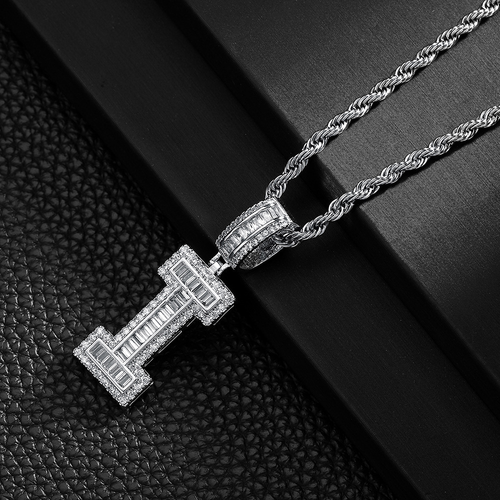 Hip-hop cross-border colgante de letras azúcar de cristal collar de zircon explosión ins joyería personalizada nicho diseño colgante para hombres y mujeres
