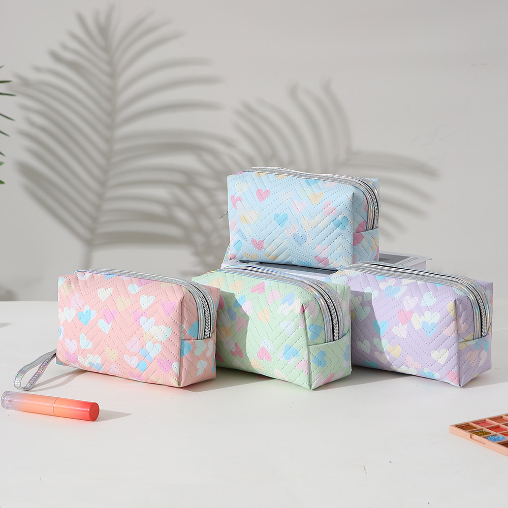 Capacious cute handheld cosmetic bag