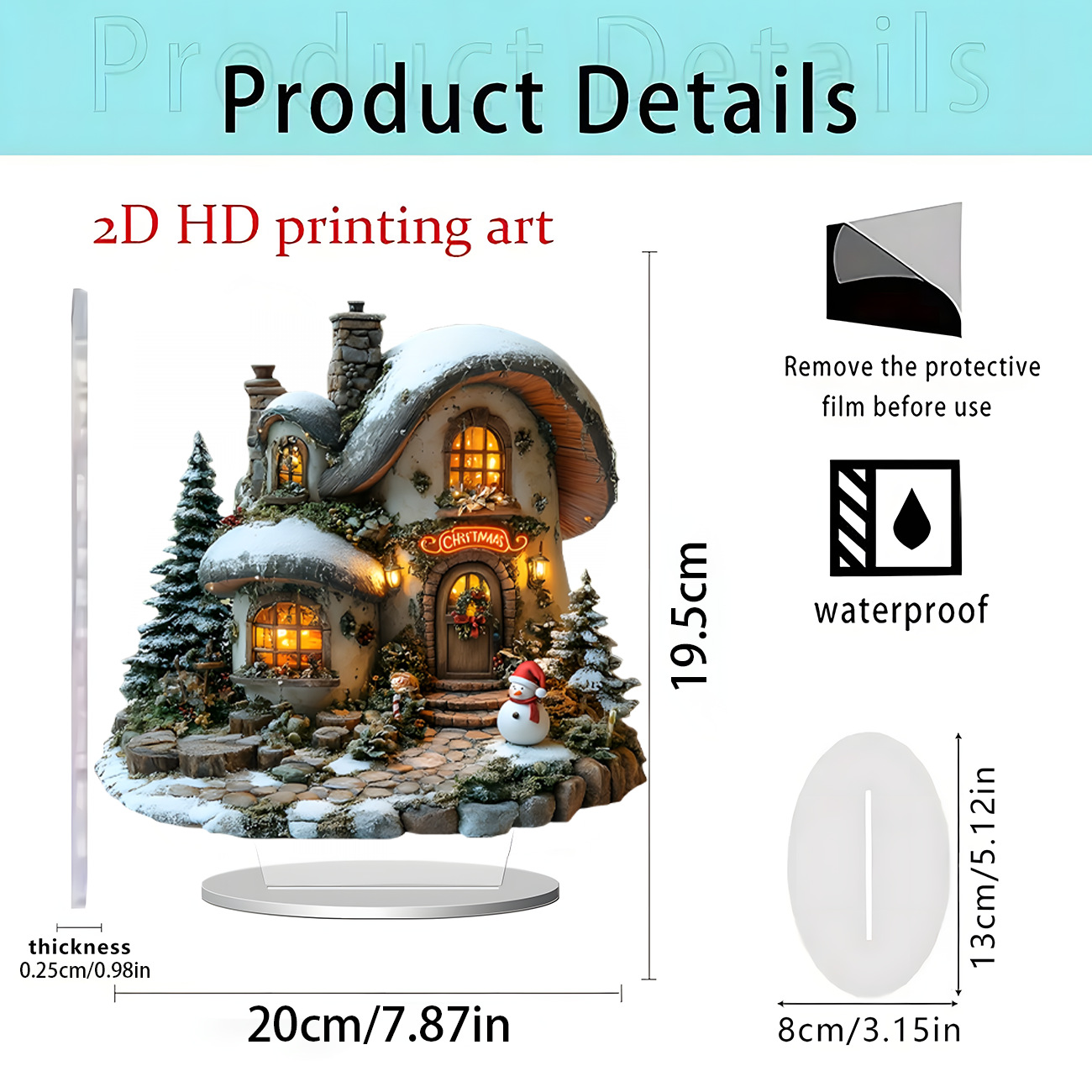 Nuevos productos transfronterizos Santa Claus y unicornio 2D acrílico decoraciones para el hogar decoraciones de escritorio de vacaciones