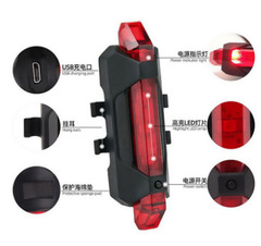 Direct Manufacturer Sale Bicycle Light USB Charging LED Warning Light Night Riding Bicycle Rear Light Mountain Bike Riding Equipment