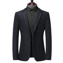 品牌2025秋冬新款男士西装外套羊毛呢保暖舒适百搭修身西服男上衣