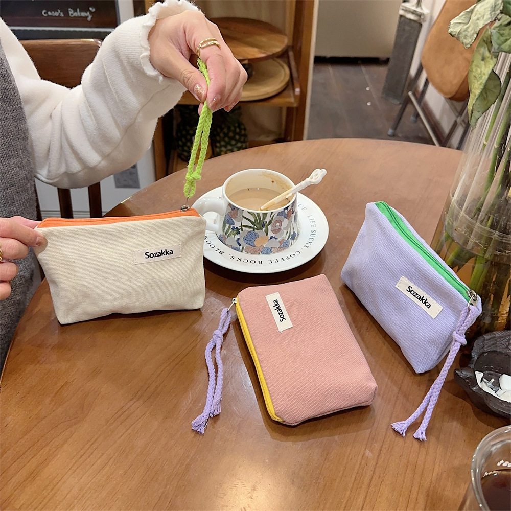 3561 ins contraste color de encaje lápiz labial cosmético bolsa portátil monedero de La Moneda lavado servilleta sanitaria bolsa de almacenamiento