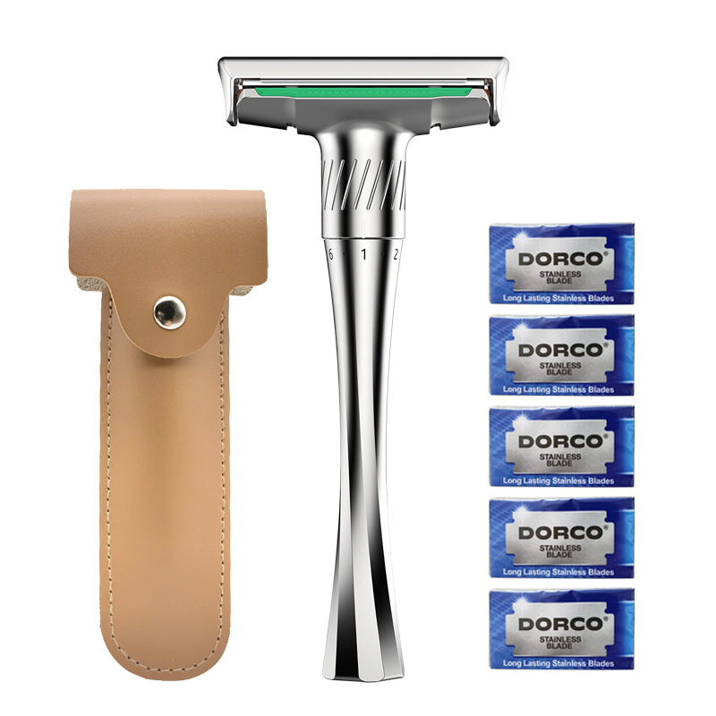 Manual Razor Razor Manual Razor Men's Knife Holder Zinc Alloy Knife Holder Stainless Steel Double-Sided Razor Razor