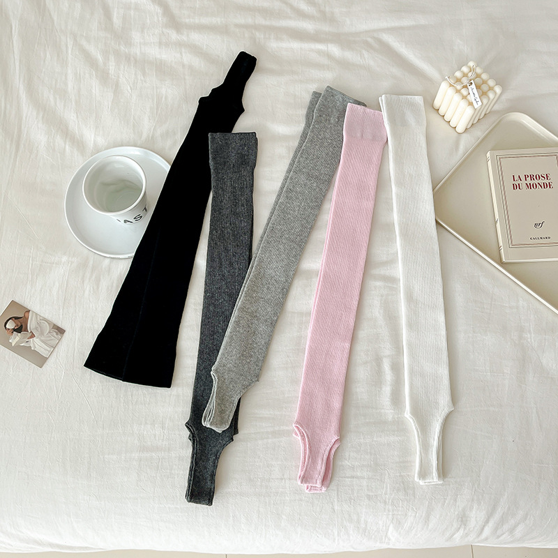 襪子女夏季抽條踩腳芭蕾風堆堆襪白色護腿小腿襪防曬舞蹈襪批發