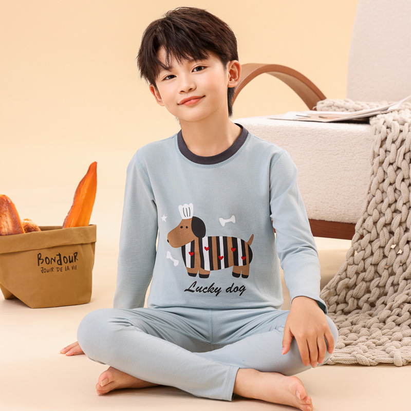 男童睡衣套装纯棉女童保暖内衣儿童家居服中小学生秋衣秋裤棉毛衫|undefined