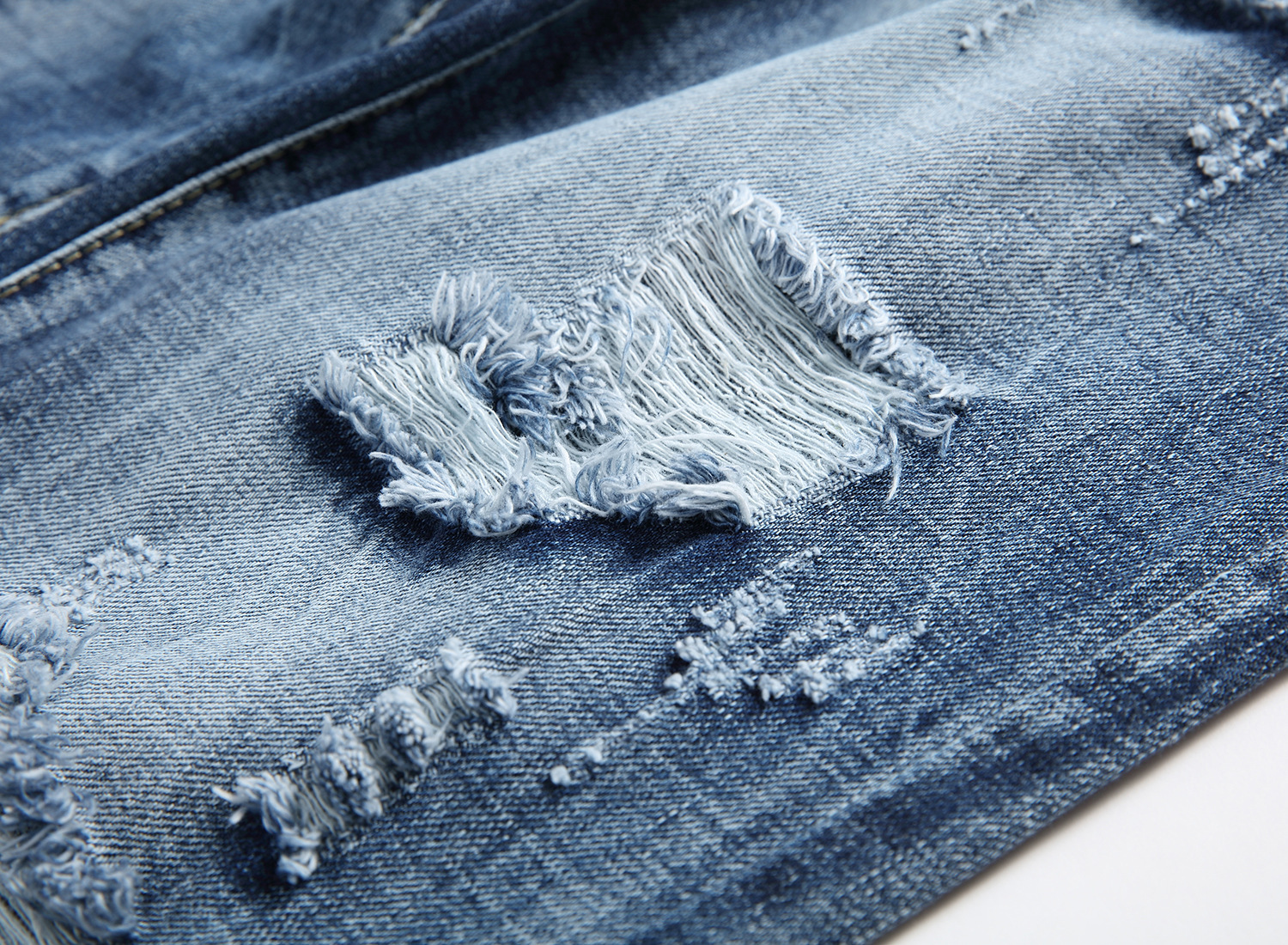 boy Cross-Border Exclusive Foreign Trade Ripped European And American Fashion Slim Fit Trendy Straight Men's Jeans_viptrois.com