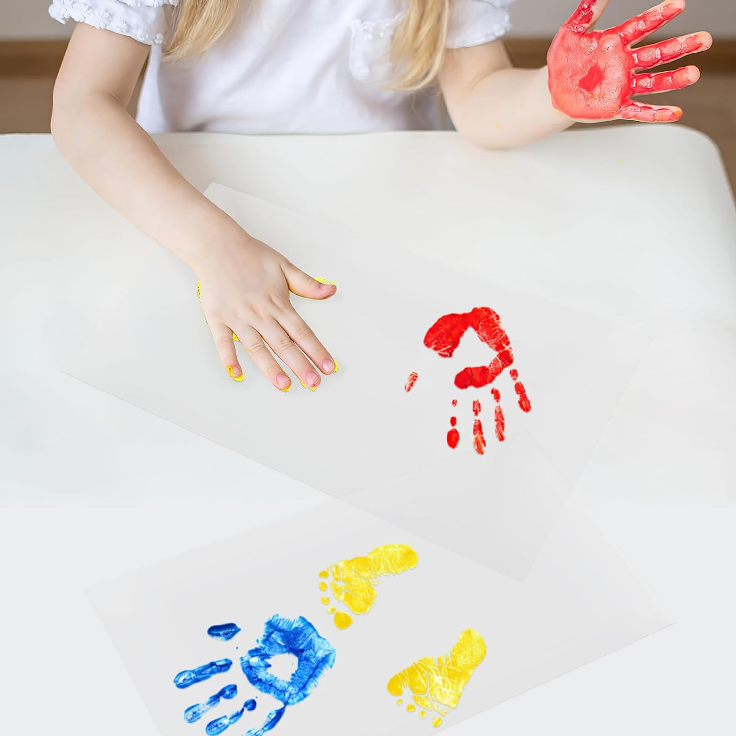 Marco de fotos de bricolaje, marco conmemorativo de impresión a mano, marco de fotos hecho a mano, mesa de escritorio