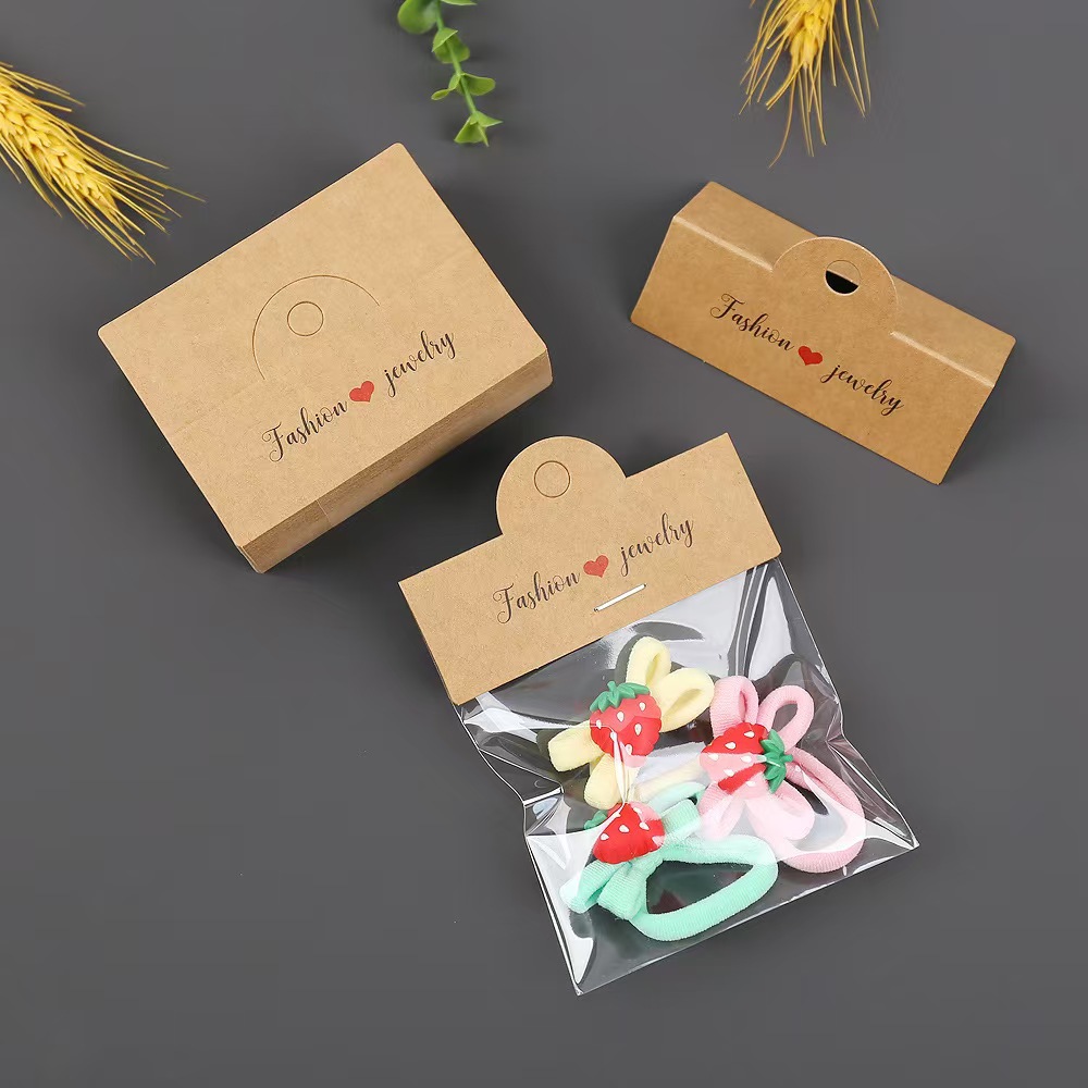 Fábrica directa kraft clip de cabello clip de cabello clip BB tarjeta plegable embalaje de joyería de alta calidad logotipo de impresión