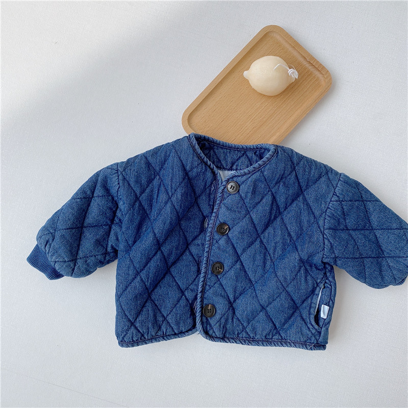 Abrigo infantil bebé otoño e invierno ropa estilo coreano ropa para niños bebé Abrigo de mezclilla para hombres y mujeres bebé engrosado abrigo otoño e invierno