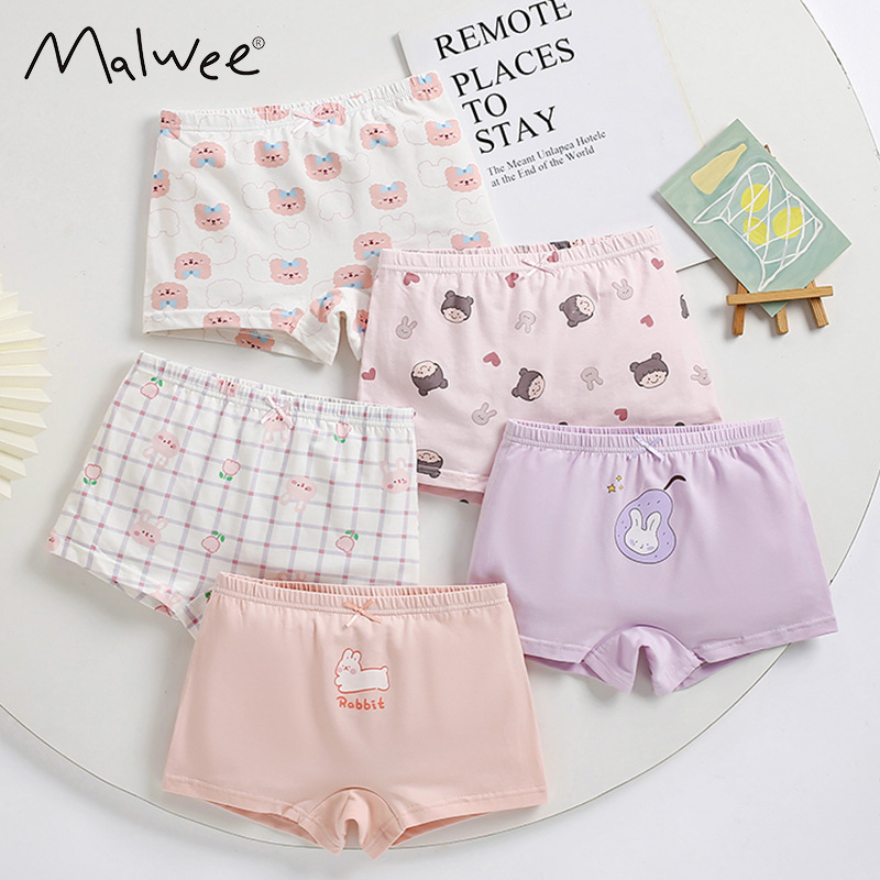 Malwee transfronterizo ropa interior de niñas de verano nuevo ping angle niños de algodón clase A pantalones cortos de niñas no de tela para mujeres