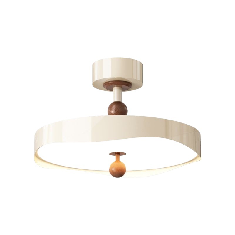 Lámpara de techo de dormitorio de estilo crema francés, espectro completo, protección ocular, frijoles de leche creativos antiguos, candelabro semi-succión para habitación infantil