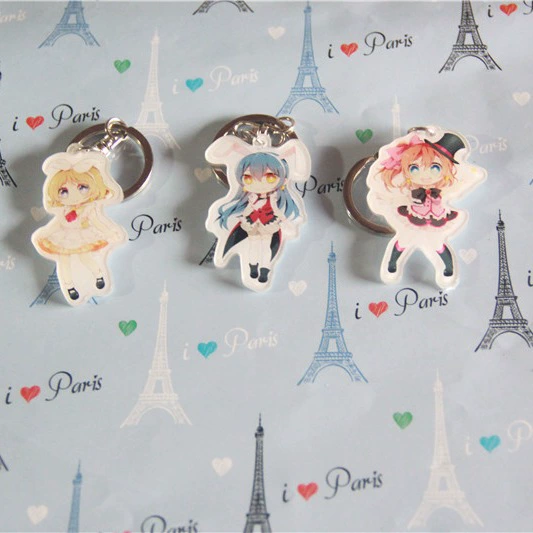 Keychain, double-sided set, acrylic pendant handmade, wholesale