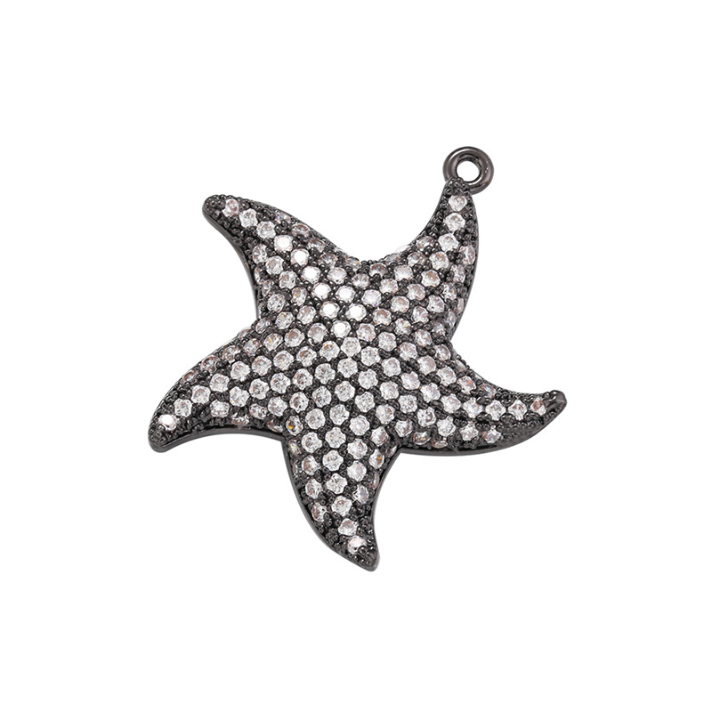 1 Piece Simple Style Starfish Copper Plating Inlay Jewelry Accessories display picture 3