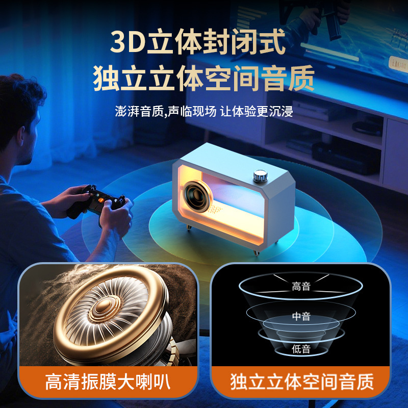 2025 新しい透明 Bluetooth スピーカー RGB カラフルな照明コンピュータサブウーファーデスクトップオーディオ IP 人形|undefined