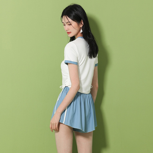 2024 new sports style women's split ins belly-covering slimming skirt style hot spring special belly-covering swimsuit wholesale