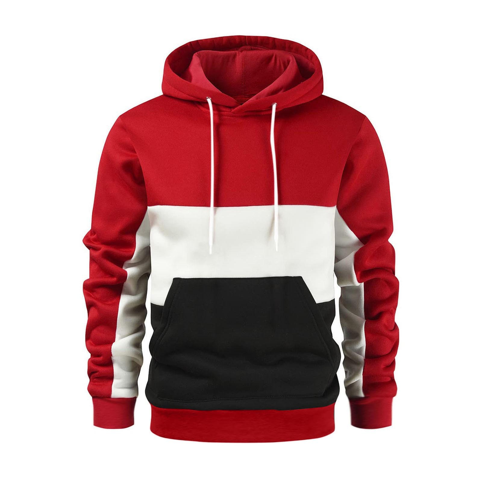 2024 New Autumn/Winter Fashion Sweater Men's Color Block Hoodie_voghion.com