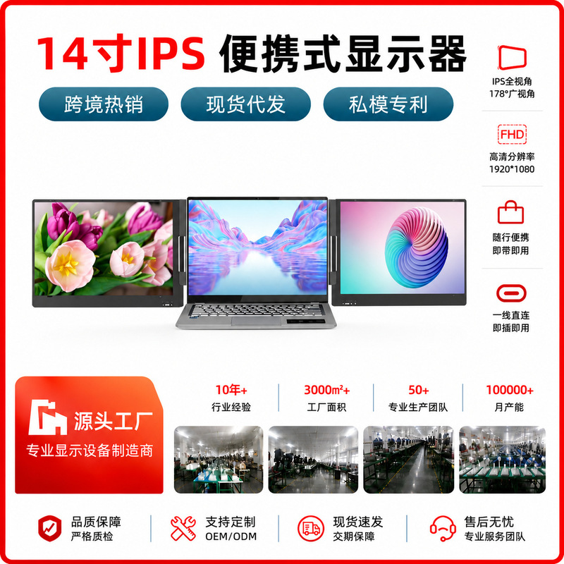 Dual-Screen Laptop Secondary Screen Expansion Display, Dedicated for Stock Trading and Cross-Border Work, Portable Monitor Dual-Screen Laptop Secondary Screen Expansion Display, Dedicated for Stock Trading and Cross-Border Work, Portable Monitor