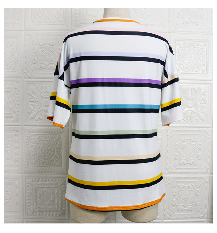 casual striped color T-shirt dress  NSXS35323