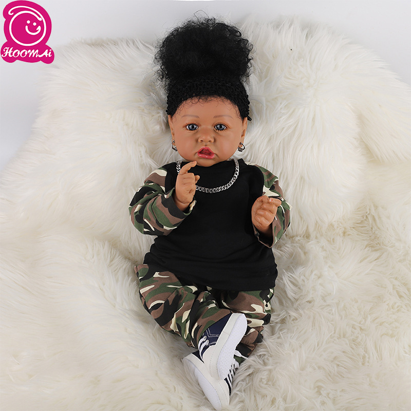 En stock juguete de vinilo de pelo rápido Saskia50cm reborn muñeca simulación bebé rebornDoll vinilo de silicona