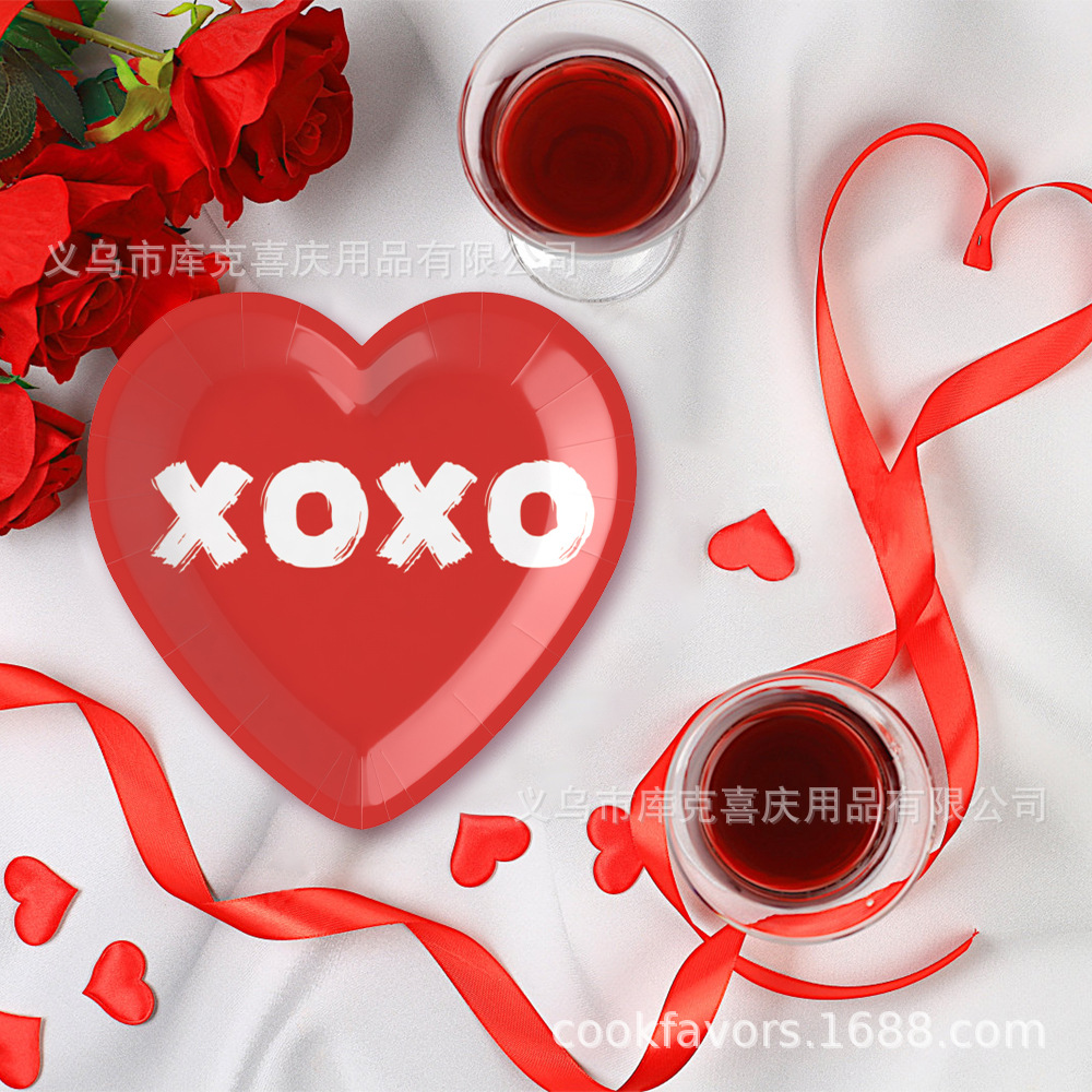 Amazon Día de San Valentín bandeja de cartón en forma de corazón decoración Día de San Valentín confesión una sola vez procesamiento de bandeja de cartón amor